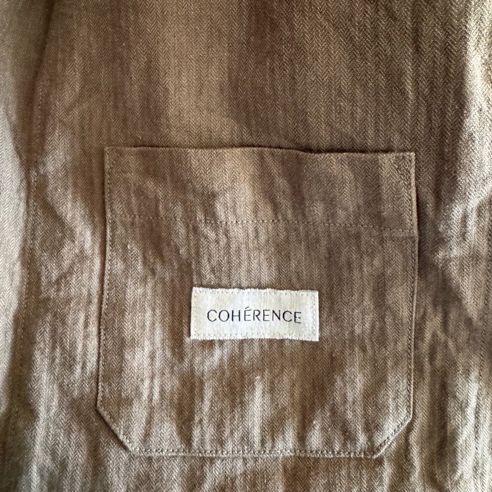 Cohérence Kees Jacket Linen Cotton Chevron Brown - Picture 7 of 8